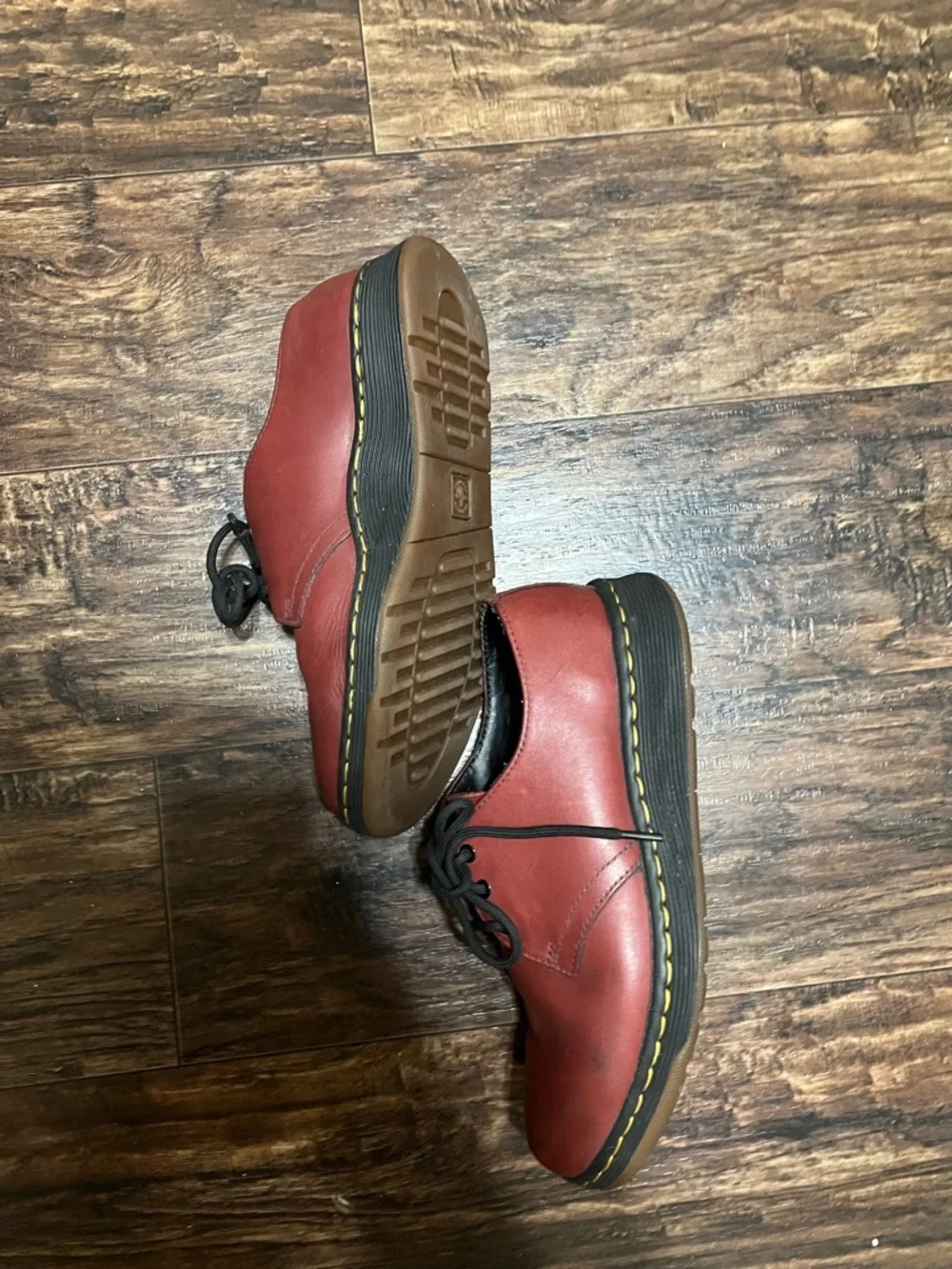 Dr. Martens Men's Lace-Up Oxfords in Red